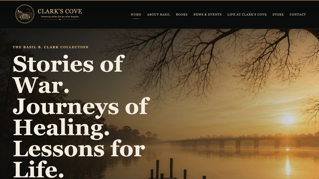 Clark’s Cove website homepage
