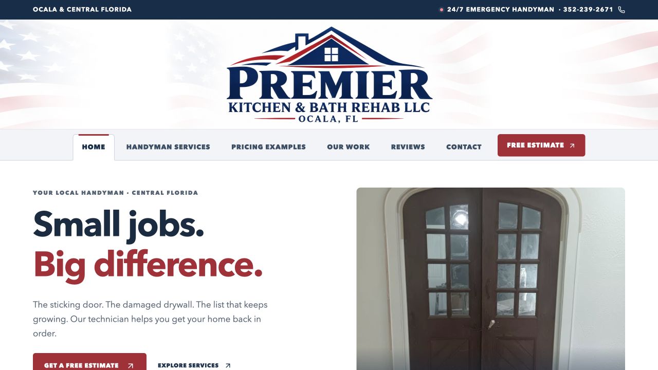 Premier Kitchen & Bath Rehab website design